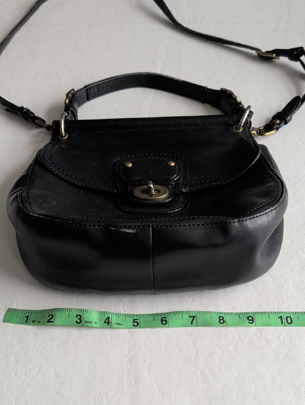 Coach Black Leather Willis Saddle Crossbody Bag - Picture 7 of 12